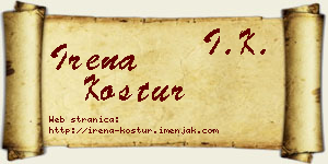 Irena Kostur vizit kartica